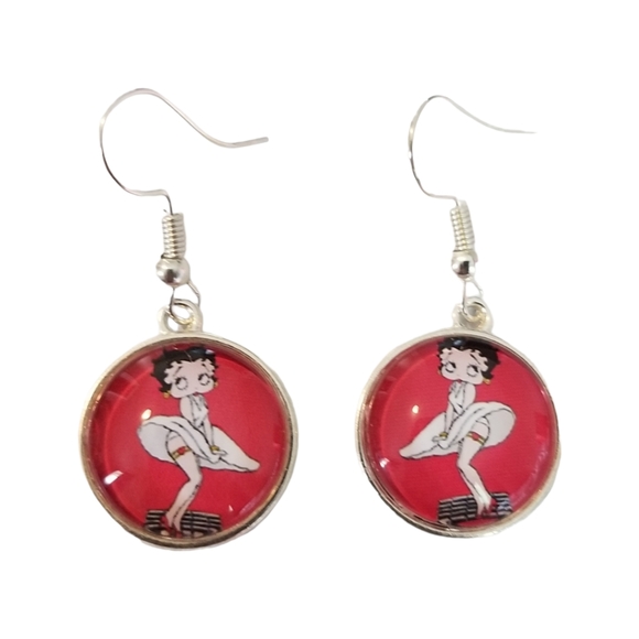 Handcrafted Betty Boop Earrings - Picture 1 of 4
